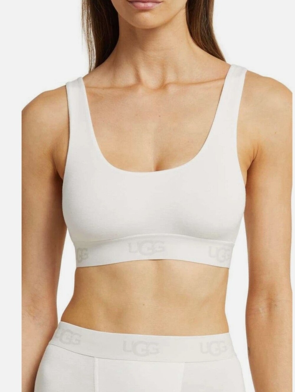 UGG GWENDOLYNN BRALETTE ECOVERO VISCOSE SCOOP NECK IN WHITE /SZ:LARGE